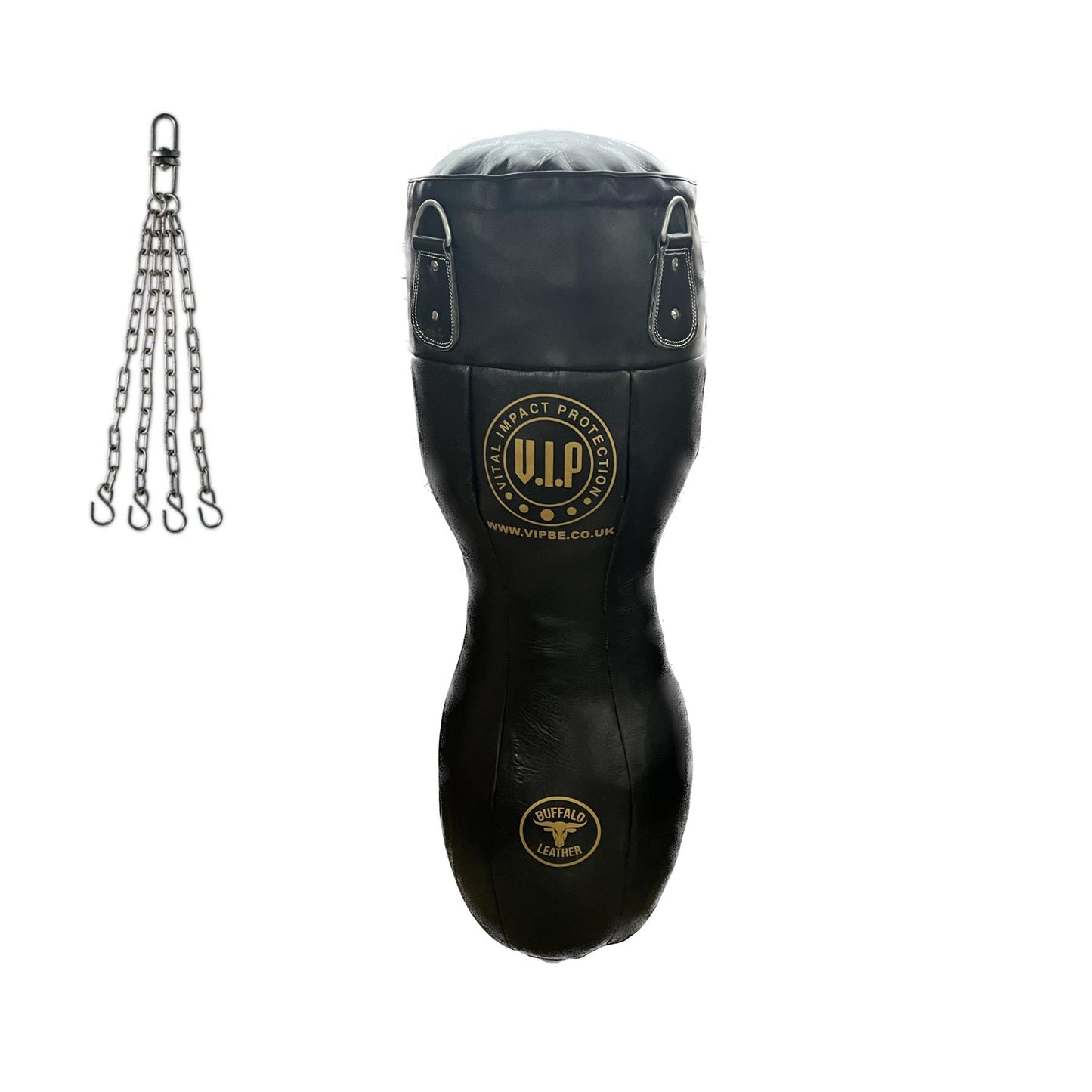 VIP Professional Gym Grade Premium Leather Buffalo Big Daddy Body Punch Bag & Chains 4 Foot