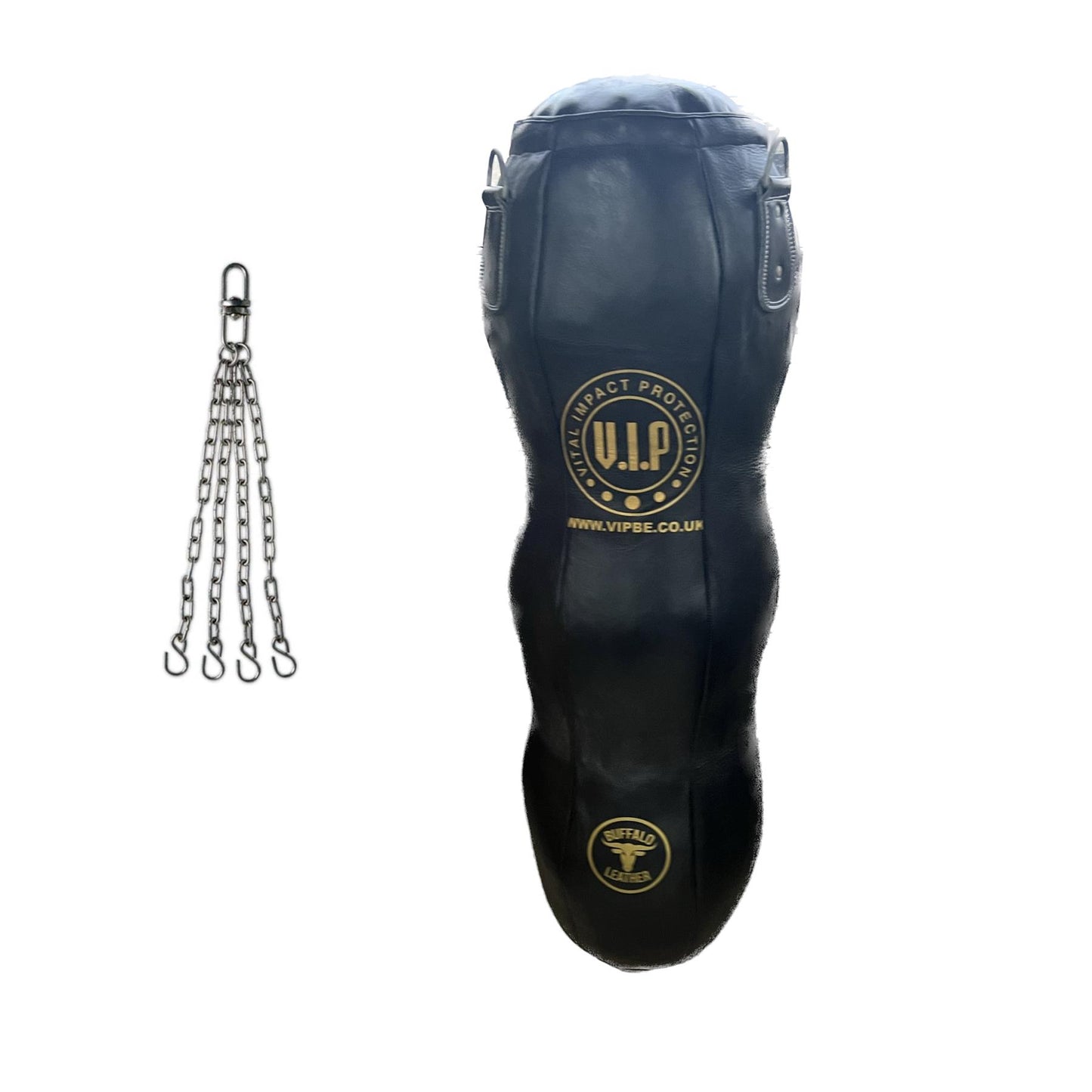 VIP Professional Gym Grade Premium Leather Buffalo Big Daddy Triple Punch Bag & Chains 4 Foot