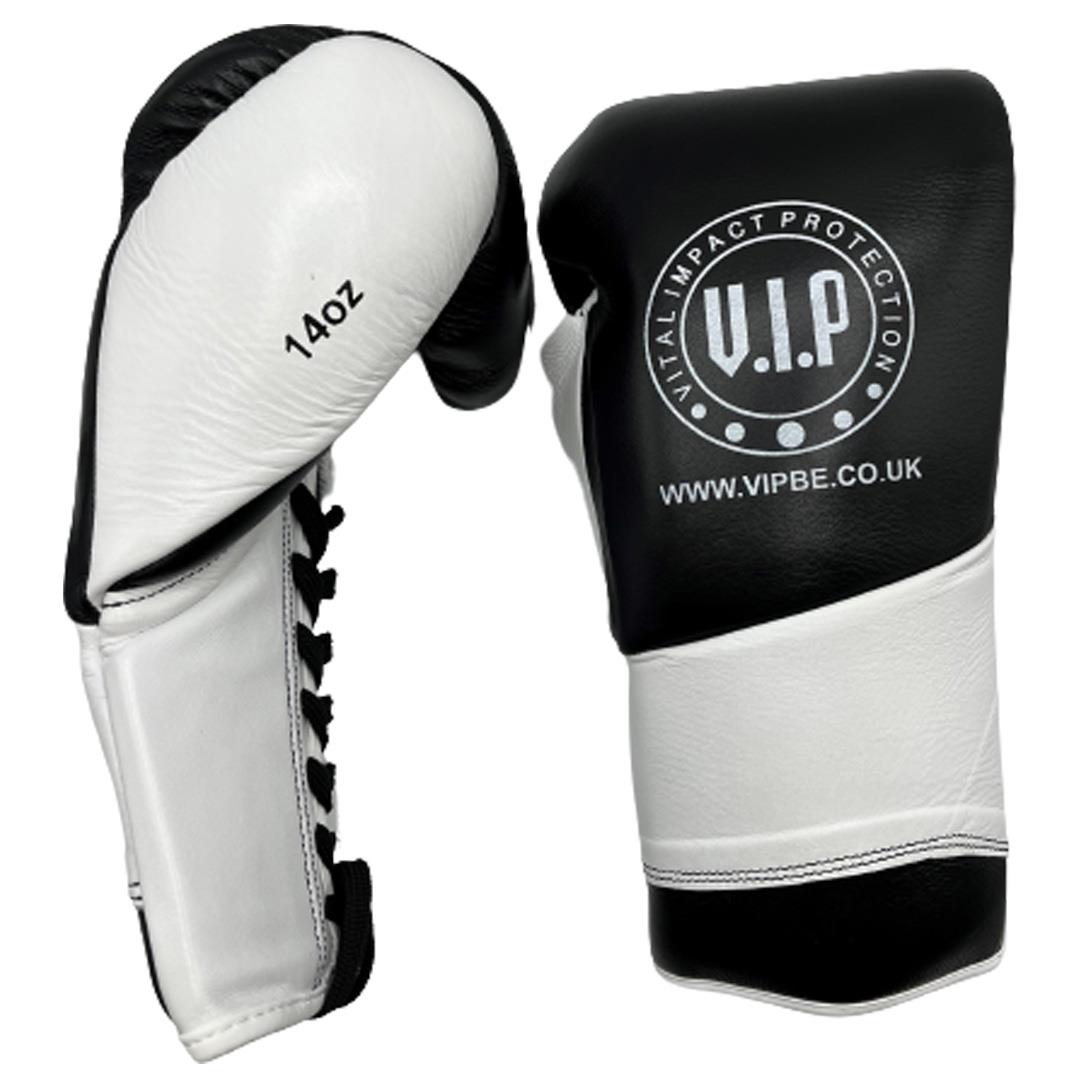 VIP Mens Athena Competition Pro Sparring Fight Grade Premium Leather Lace Up  Boxing Gloves