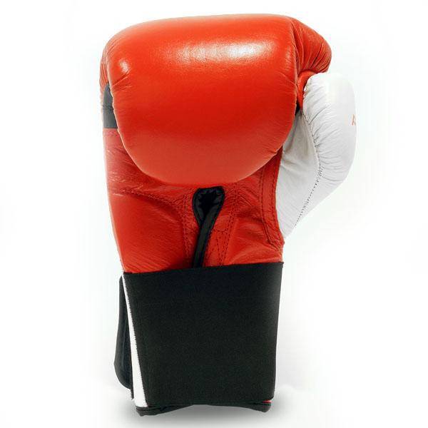 Potentia Red Leather Velcro Boxing Sparring Gloves - VIPBE