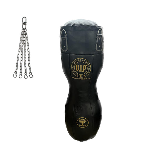 VIP Professional Gym Grade Premium Leather Buffalo Big Daddy Body Punch Bag & Chains 4 Foot