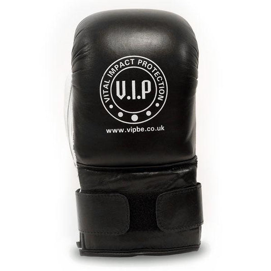Black & White Leather Boxing Technique Gloves - VIPBE