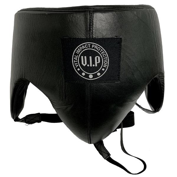 Black Leather Boxing Groin & Kidney Protector Guard - VIPBE